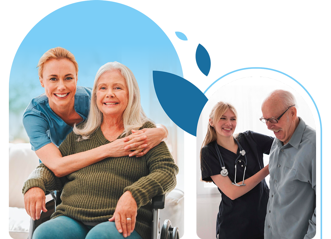 Oakview caregiver with resident